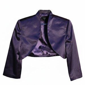 New Nina Nischelle purple satiny short dress jacket / bolero sz 12
